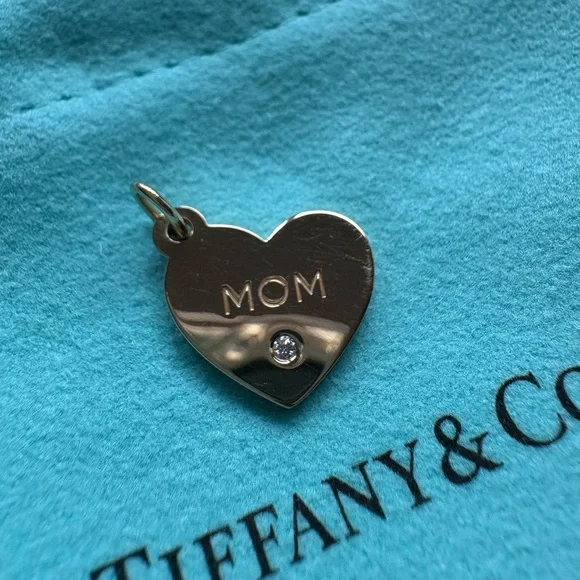 Tiffany & Co. Gold Heart Mom Charm with Diamond